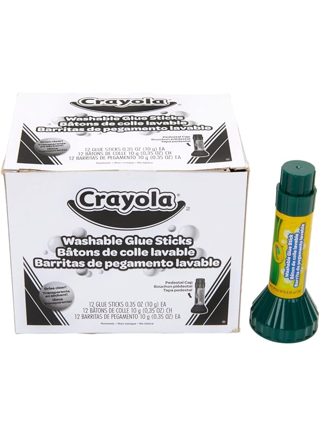 Crayola Glue Sticks Box Of 12 Craft Glue School Supplies Clear 0.29 Oz - Image 2