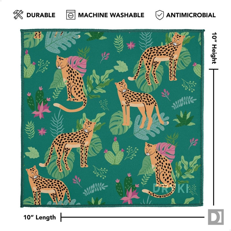 DRYKI Pocket-Sized Sweat Towels - The Original Sweat Absorbing Handkerchiefs - Quick-Dry Microfiber Sweat Rags for Face, Hands, & Body - Men & Women - Gym, Sports, and Work (Jungle Cat: 5 Pack) - Image 5