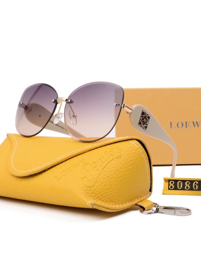 Loewe Rimless Sunglasses with Pink Gradient Lenses and Branded Case