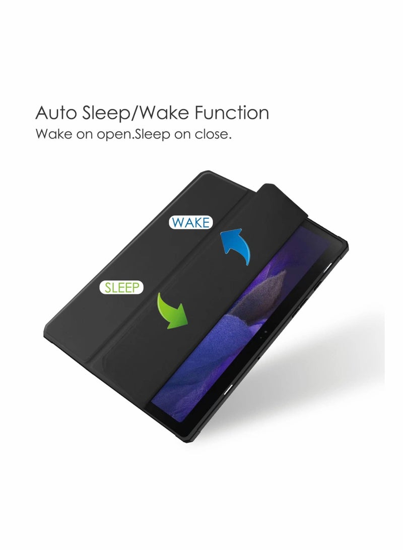 Fit for Slim Case for Samsung Galaxy Tab A8 10.5 inch 2021 Release, PU Leather Trifold Stand Cover Case, Shockproof Cover/Clear Transparent Back Protective Hard Shell Case, Auto Wake/Sleep (Black) - Image 4