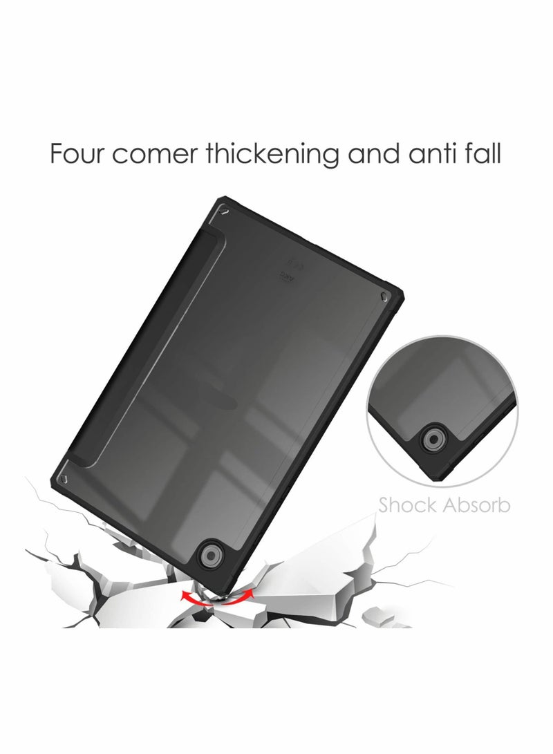 Fit for Slim Case for Samsung Galaxy Tab A8 10.5 inch 2021 Release, PU Leather Trifold Stand Cover Case, Shockproof Cover/Clear Transparent Back Protective Hard Shell Case, Auto Wake/Sleep (Black) - Image 5