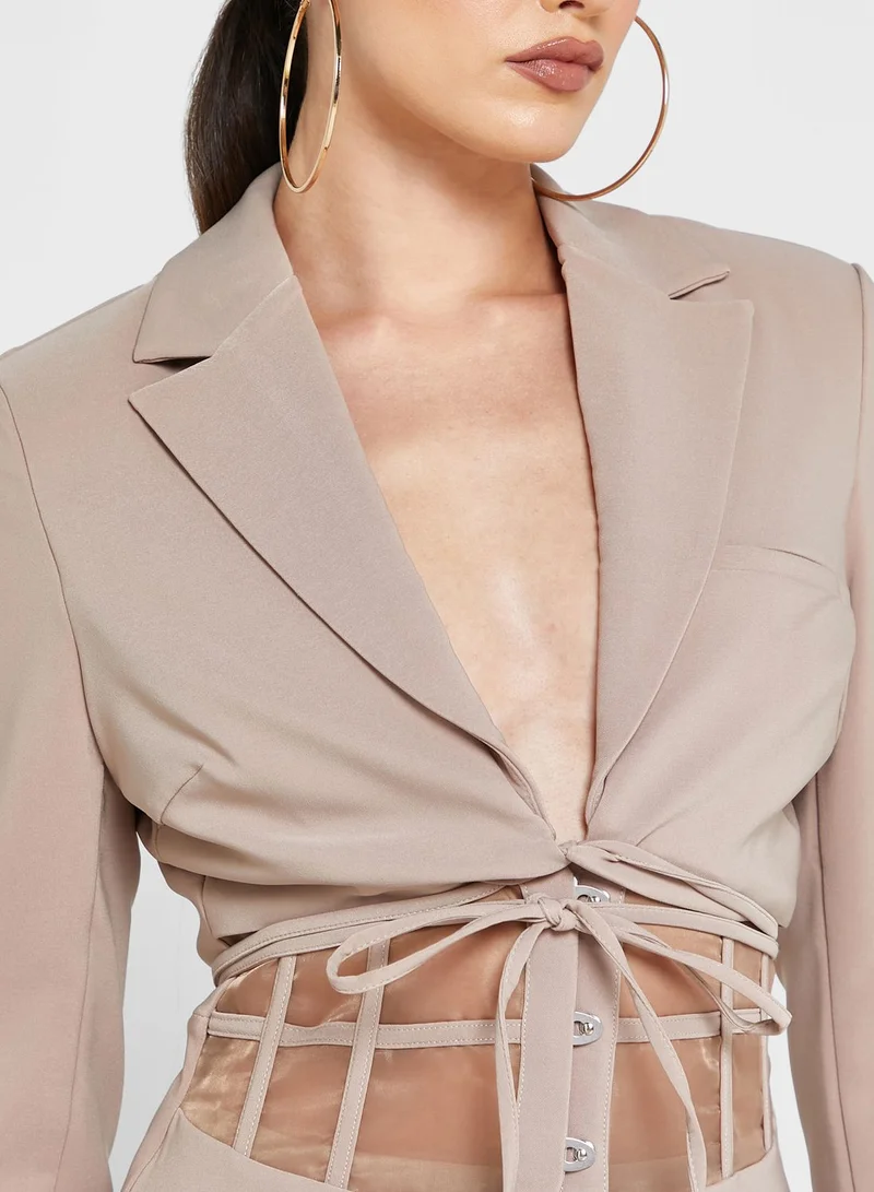 lavish alice Plunge Neck Jacket