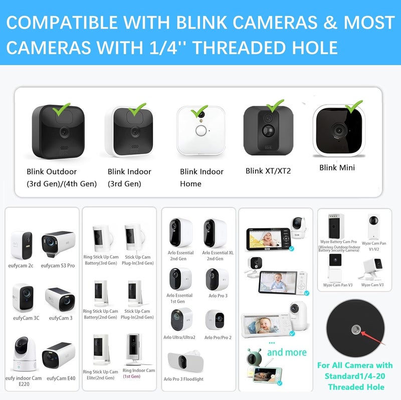 أوكيميو حامل المزراب لـ Blink Outdoor وBlink XT2 وBlink XT، قابل للتعديل ومقاوم للماء (أبيض، عبوة واحدة) - Image 2