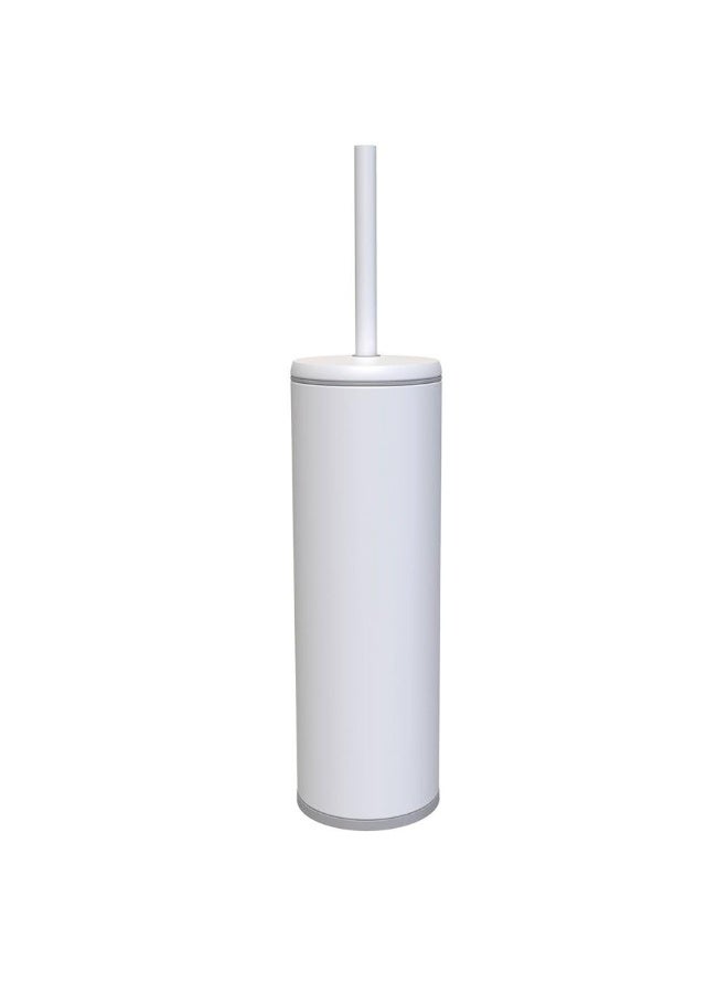 بريمانوفا فرشاة مرحاض مع حامل أكريليك ومقبض ستانلس ستيل – 41 سم مع وعاء داخلي (أبيض) - Image 1