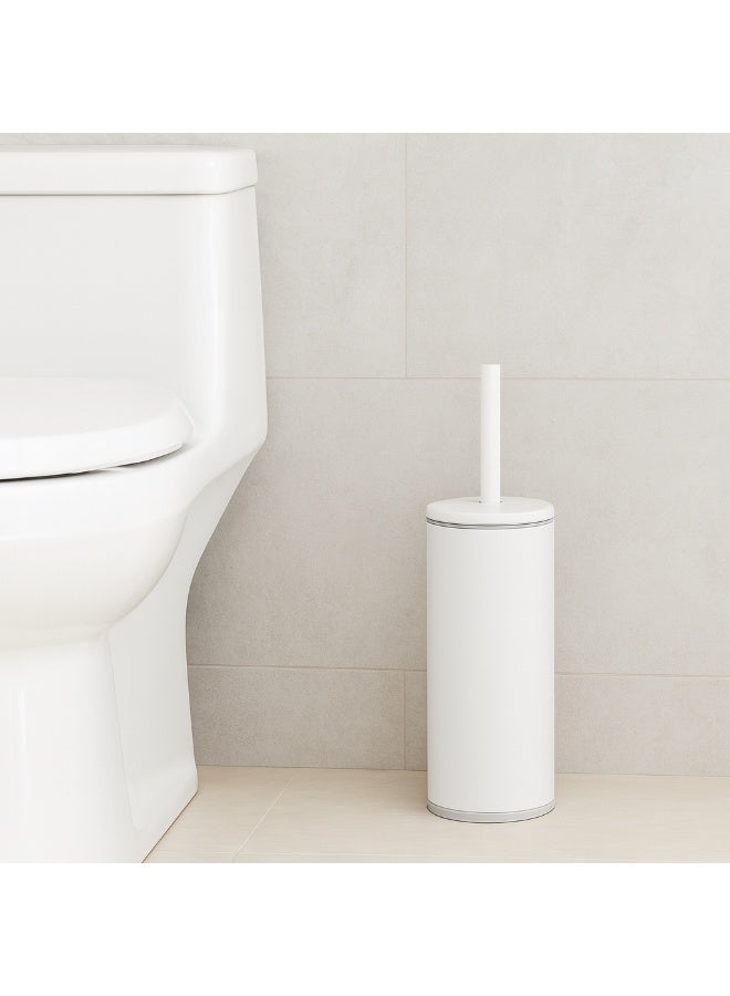 بريمانوفا فرشاة مرحاض مع حامل أكريليك ومقبض ستانلس ستيل – 41 سم مع وعاء داخلي (أبيض) - Image 3