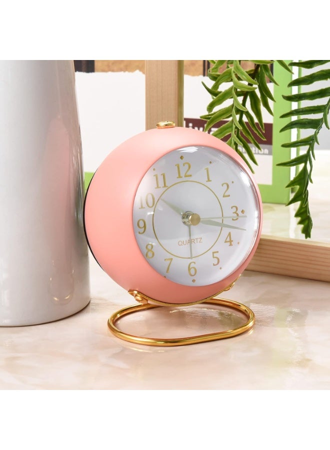 Analog Alarm Clocks for bedrooms,Small Desk Clocks,Night Light, Non-Ticking，Battery Powered,Silent Alarm Clock,Simple Design Desktop Alarm Clock. (Green) - Image 3