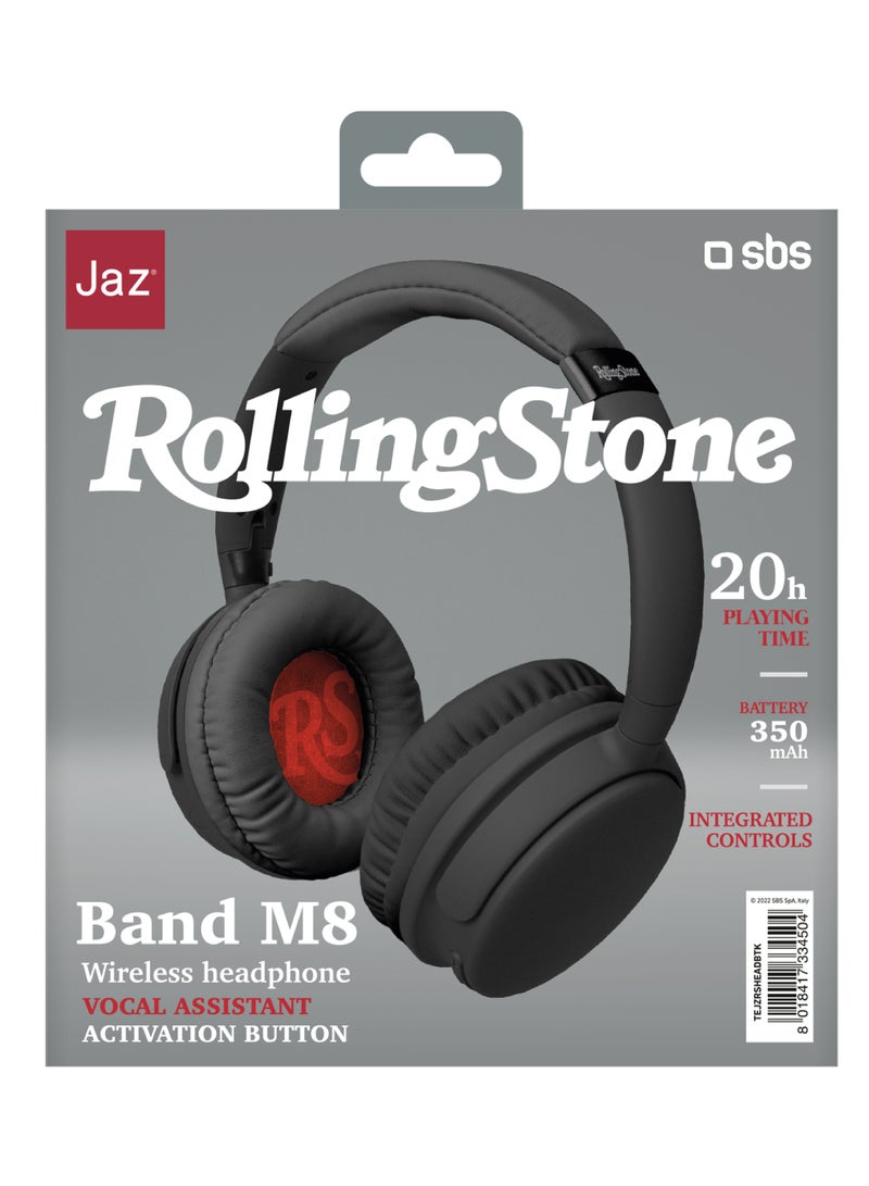 SBS سماعة رأس لاسلكية ممتازة مع وسائد أذن ناعمة وميكروفون مدمج، سماعات رأس لاسلكية قابلة للتعديل، تشغيل لمدة 20 ساعة بشحنة واحدة مع زر تنشيط المساعد الصوتي مثالي للهاتف المحمول - Image 2