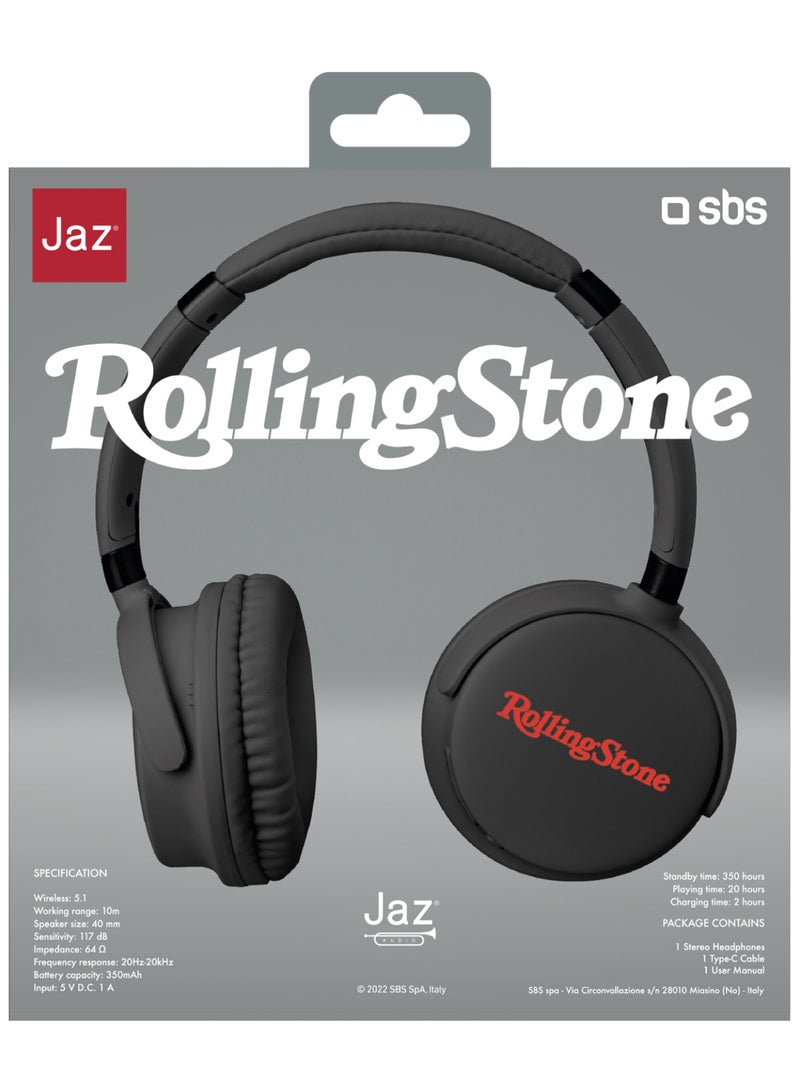 SBS سماعة رأس لاسلكية ممتازة مع وسائد أذن ناعمة وميكروفون مدمج، سماعات رأس لاسلكية قابلة للتعديل، تشغيل لمدة 20 ساعة بشحنة واحدة مع زر تنشيط المساعد الصوتي مثالي للهاتف المحمول - Image 3