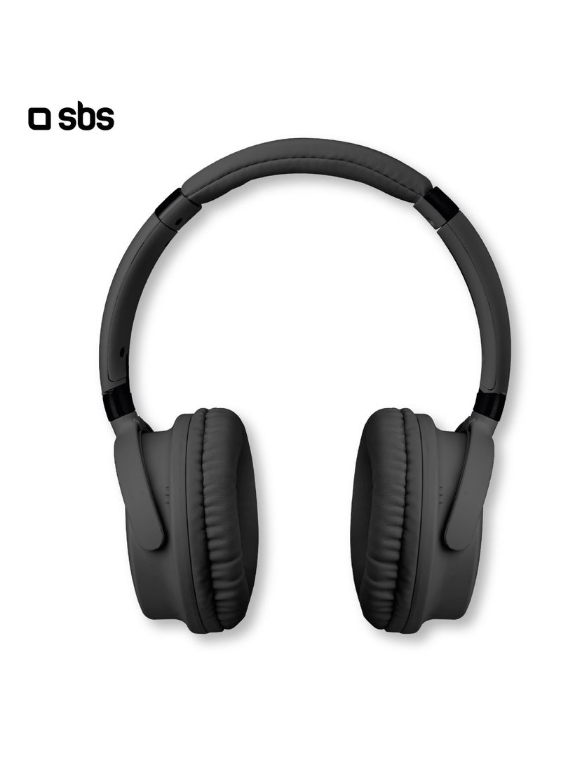 SBS سماعة رأس لاسلكية ممتازة مع وسائد أذن ناعمة وميكروفون مدمج، سماعات رأس لاسلكية قابلة للتعديل، تشغيل لمدة 20 ساعة بشحنة واحدة مع زر تنشيط المساعد الصوتي مثالي للهاتف المحمول - Image 1