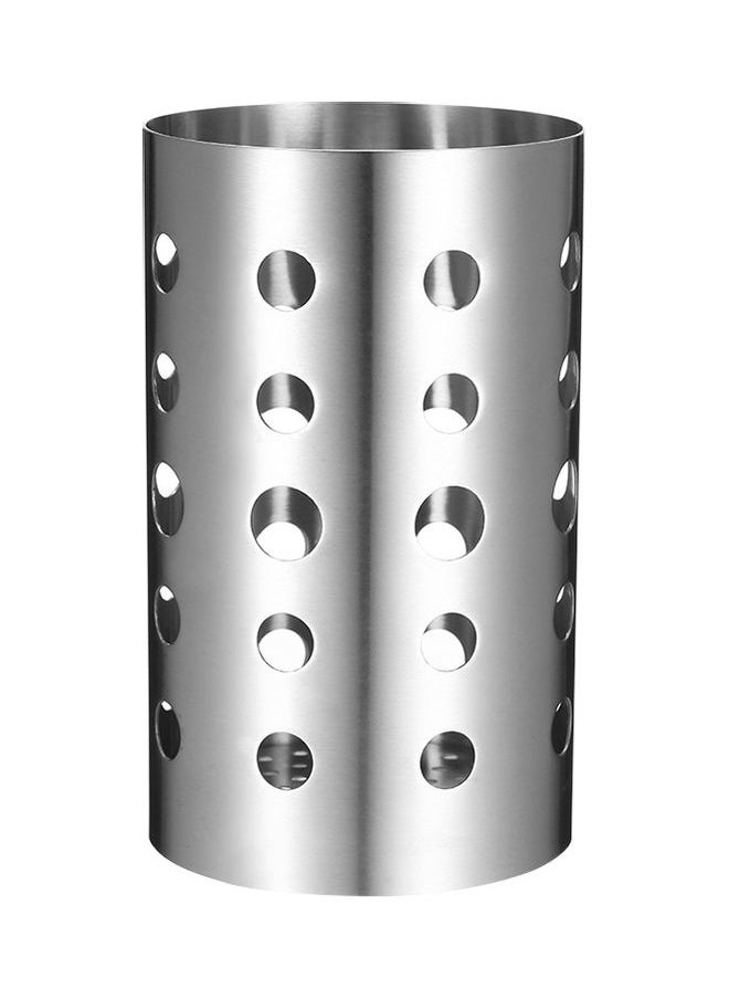 NIBEMINENT Stainless Steel Utensil Cutlery Holder Silver 17.5 x 10.5 10.5cm  - Image 1