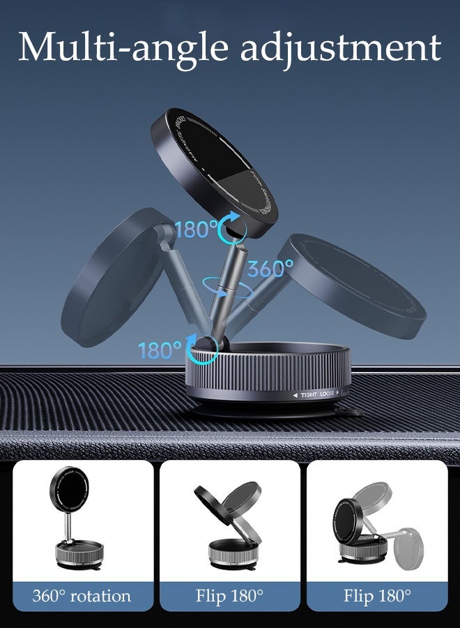 DUNISO Vacuum Magnetic Phone Holder 360° Rotation Magnetic Phone Mount Foldable Magnetic Car Phone Holder Portable Adjustable Suction Cup Vacuum Phone Stand - Image 3