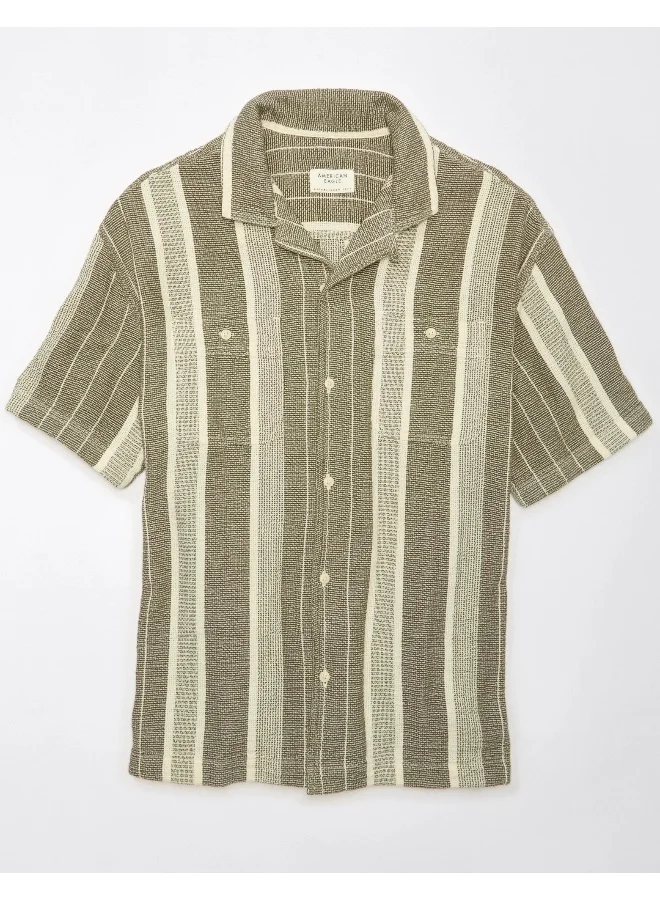American Eagle Striped Relaxed Fit Button Down Shirt