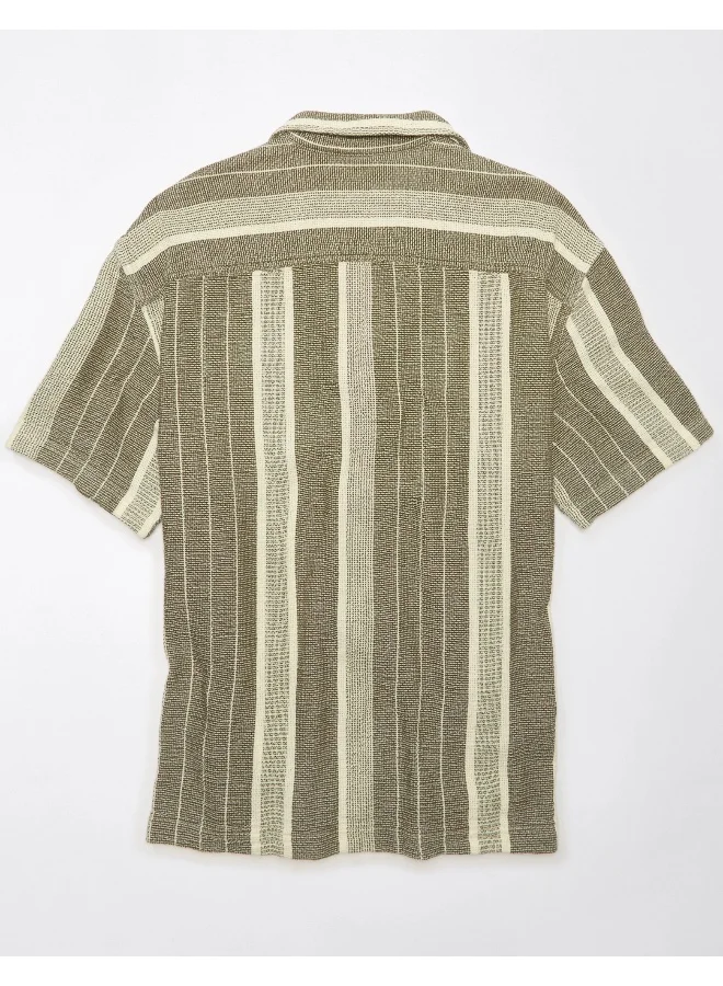 American Eagle Striped Relaxed Fit Button Down Shirt