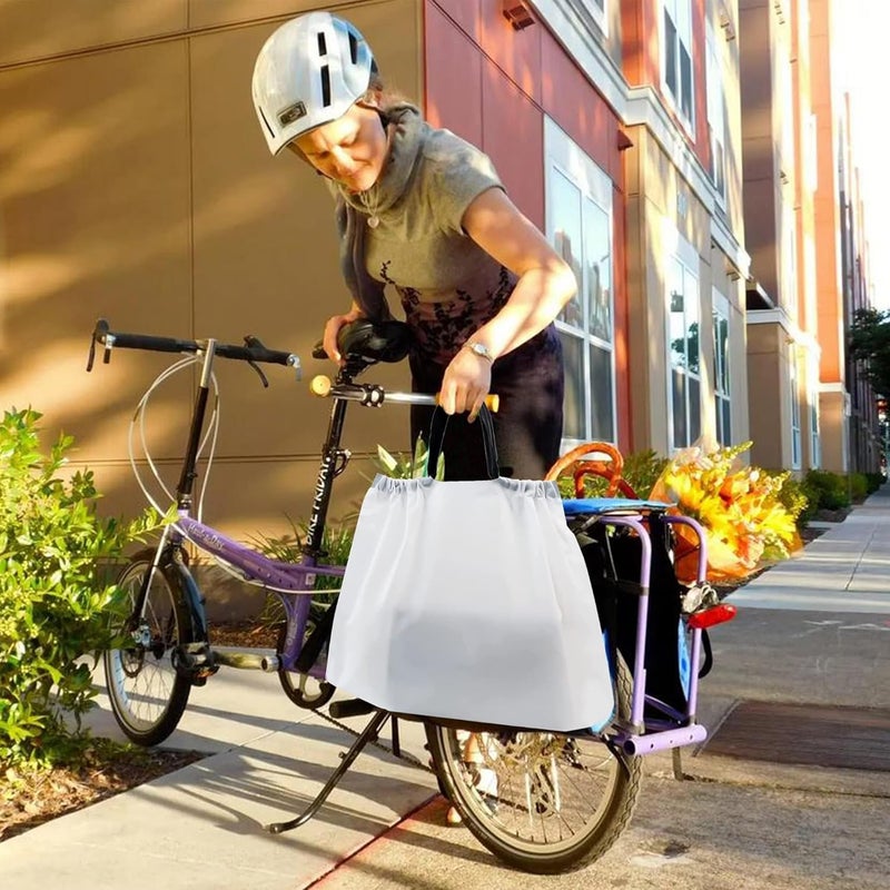 Luckam Take out Bags with Handles, 50 PCS Water Proof Tamper Evident to Go Bags with Seal Drawstring Food Bags Reusable Thick Plastic Shopping Bags for Restaurants, Carry Out, Delivery (Large) - Image 5