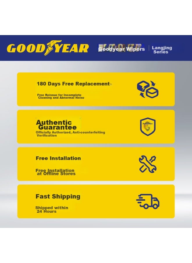 GOODYEAR Goodyear Zeekr 007 Windshield Wipers, Car Accessories, Rubber Strips, Jik Special Boneless Wiper Blades, 1 Pair  - Image 5