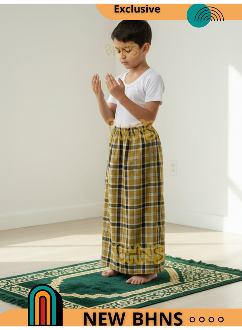 بهنس فوطة ولادي وزرة مطاط  للاولاد وزرة صيفي مريحة جدا وباردة لاطفال وزار ولادي معوز صارون فوطة اولاد صاروم اسباعية ولادية مناسب للمنزل والنوم واوقات الصلاة - Image 1