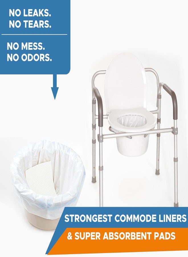 KosmoCare Disposable Bedside Commode Pail Liners; 24 Liners Universal Fit with Super Absorbent Pads - Image 2