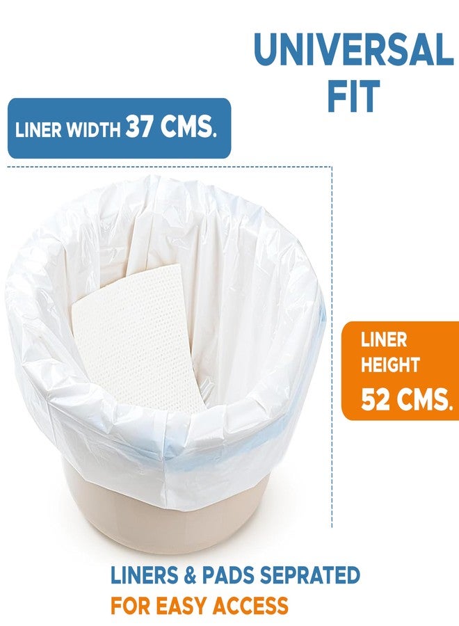 KosmoCare Disposable Bedside Commode Pail Liners; 24 Liners Universal Fit with Super Absorbent Pads - Image 4