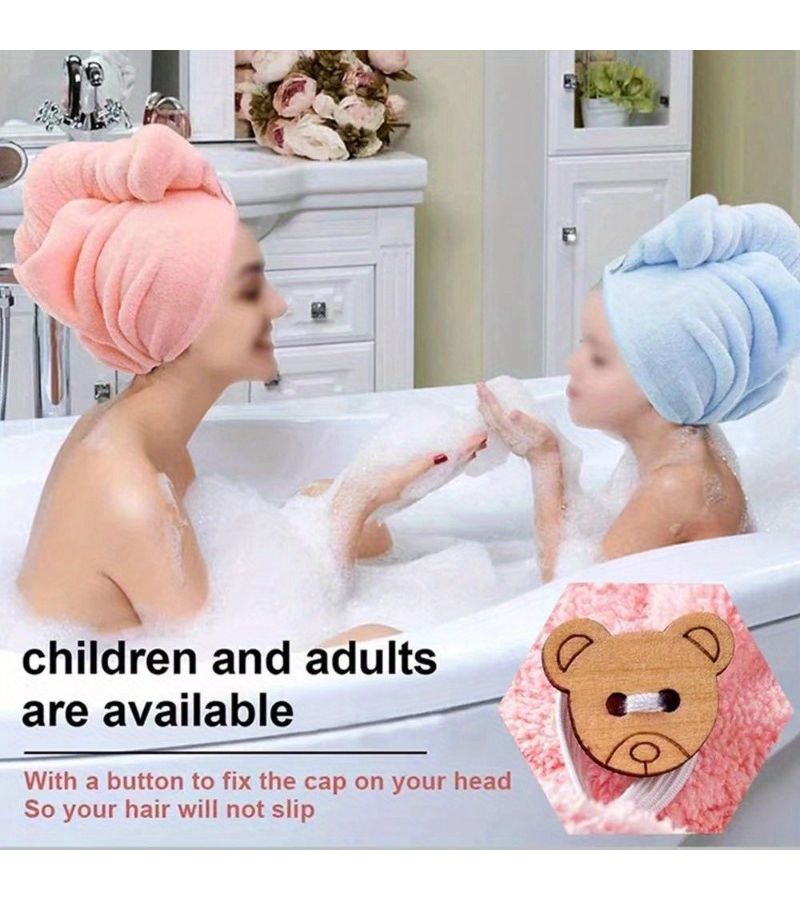 Light Purple Microfiber Hair Drying Cap Super Absorbent Quick Dry Towel Wrap For Women Travel - Image 2