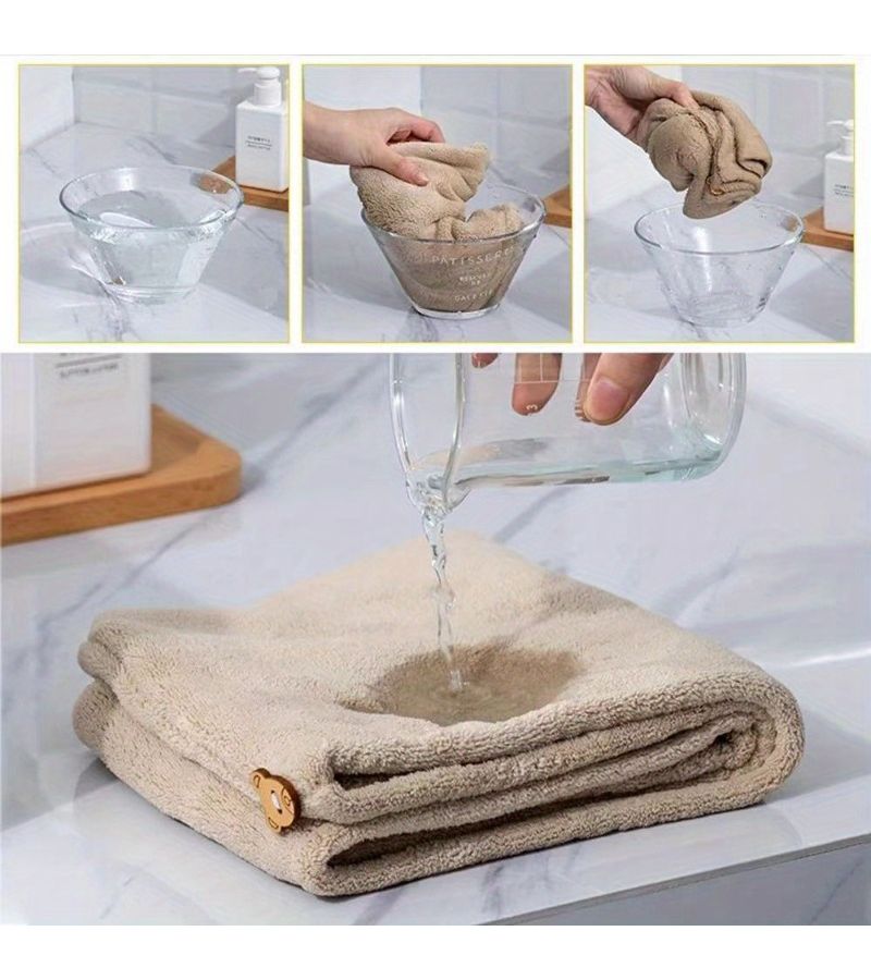 Light Purple Microfiber Hair Drying Cap Super Absorbent Quick Dry Towel Wrap For Women Travel - Image 4