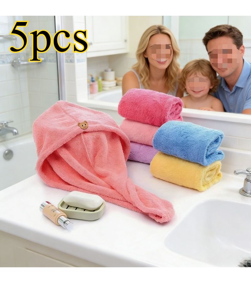 Light Purple Microfiber Hair Drying Cap Super Absorbent Quick Dry Towel Wrap For Women Travel - Image 1