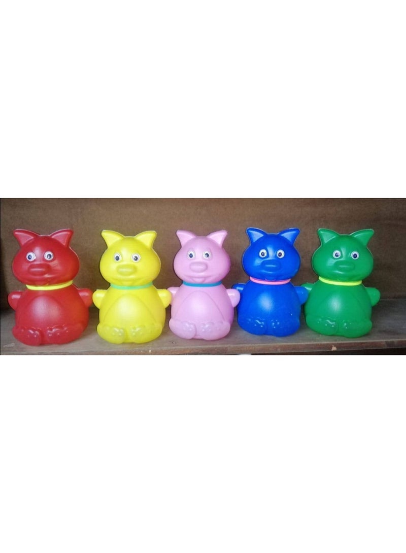 Jumbo size (large) plastic piggy bank in the shape of a cat, a children's money piggy bank toy (heavy Egyptian plastic material) - Image 1