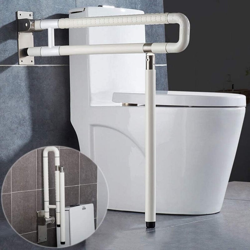 Nisorpa Toilet Grab BarFoldable Drop Down Toilet RailsSeat Support Aid Assist RailNon Slip Toilet Bar for Disabled Elderly Handicap Pregnant Load up to 450 lb200kg - Image 1