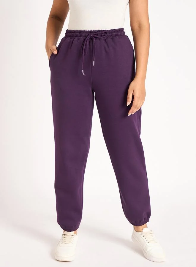 Women Purple Fleece Joggers