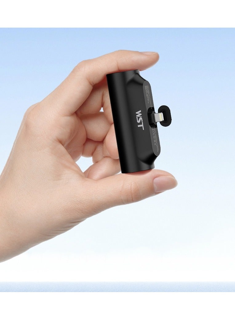 WST WST Portable Mini Powerbank 5000mAh Quick Charge 20W PD Portable Charger Plug-in-Use Powerbank Compatible for Lightning Port Devices (like iPhone All Devices till 14 Series) - Black - Image 2