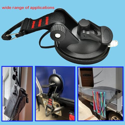 OjpZorynic 4PCS Heavy Duty Suction Cups Anchor with Hooks, Outdoor Strong Suction Camper Accessories for Camping Tarp Accessory Car Side Awning Trap Tie Down. - Image 4