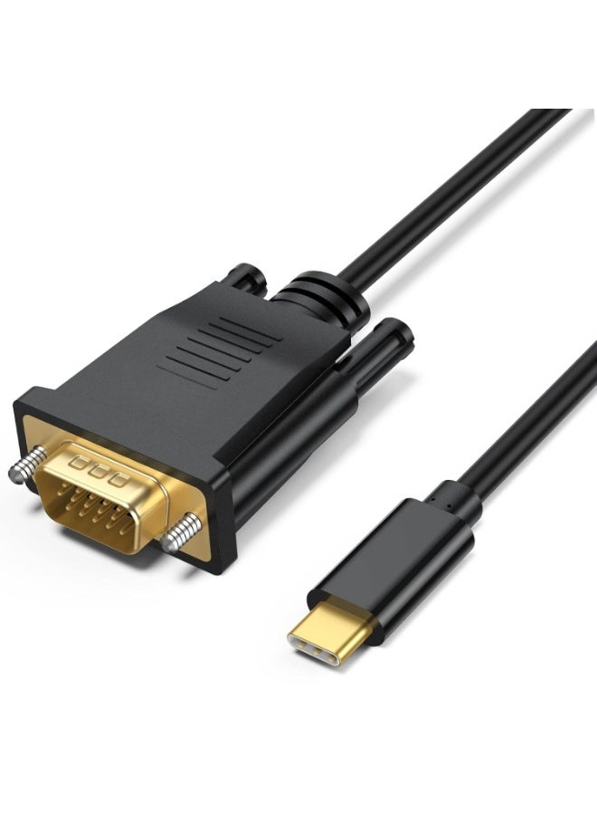 كابل USB-C إلى VGA بطول 3 قدم محول فيديو Type-C إلى VGA للأجهزة المحمولة واللابتوب والشاشات - Image 1
