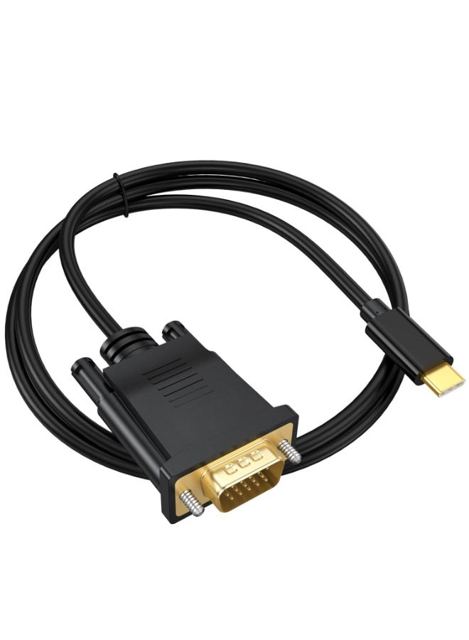 كابل USB-C إلى VGA بطول 3 قدم محول فيديو Type-C إلى VGA للأجهزة المحمولة واللابتوب والشاشات - Image 2
