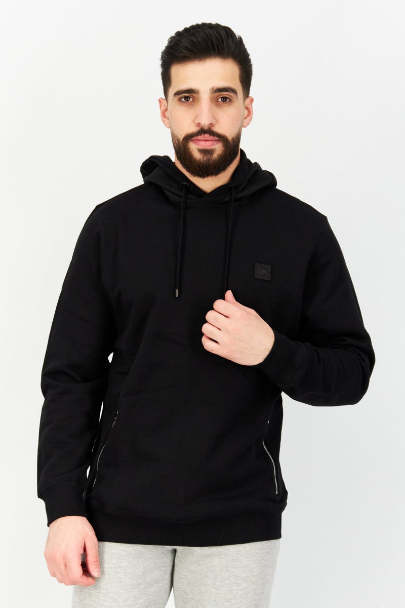 Ellesse هودي رياضي للرجال بأكمام طويلة، أسود - Image 1