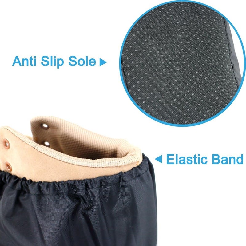 LINKEASE Reusable Boot & Shoe Covers Water Resistant Non Skid and Washable for Real Estate Contractors to Keep Floors Carpets Footwear and Rooms Clean - 2 Pairs (Large, Black) - Image 3