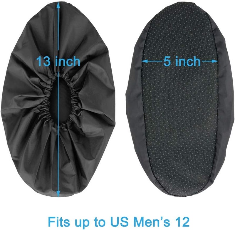 LINKEASE Reusable Boot & Shoe Covers Water Resistant Non Skid and Washable for Real Estate Contractors to Keep Floors Carpets Footwear and Rooms Clean - 2 Pairs (Large, Black) - Image 4