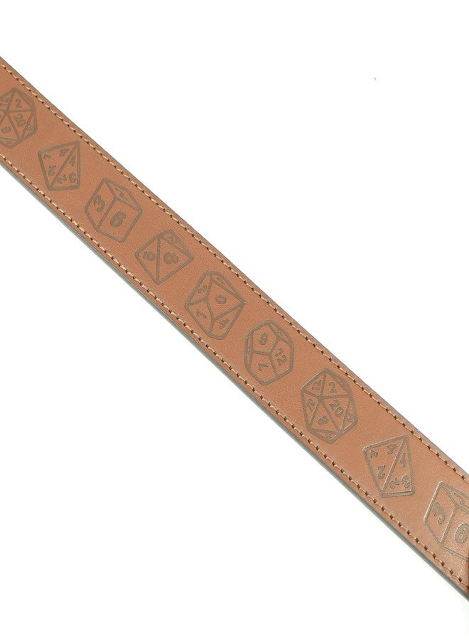 BC Belts Roll Playing Dice Leather Belt Strap and Metal Buckle 1.5" Wide with Snaps - D10 DND RPG MTG Table Board Games (Brown-XXL) - Image 4