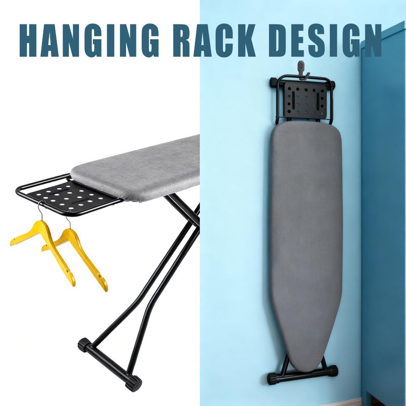 Doardire Ironing Board Full Size, Heat Resistant Cover Iron Board with Steam Rest, Ultra Thick Padding, Height Adjustable Heavy Sturdy Metal Frame Legs Ironing Stand,Non-Slip Foldable (54"x13", Square Rest) - Image 4