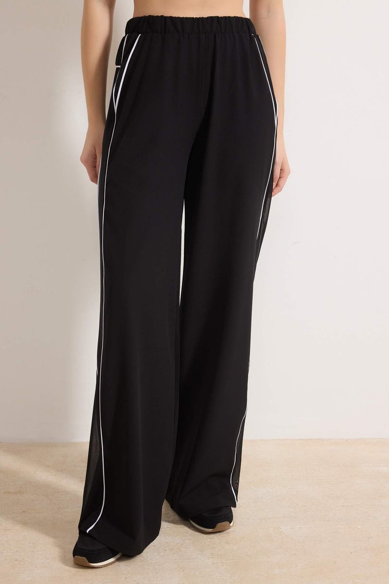 trendyol Black Sport Lycra Ribbed Tulle Detailed Woven Sports Sweatpants Thmss26Ea00006 - Image 3