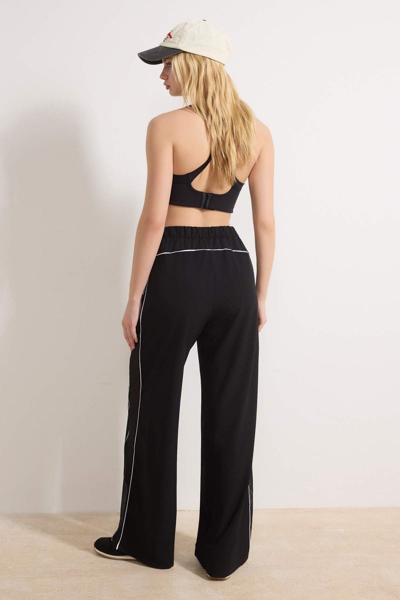 trendyol Black Sport Lycra Ribbed Tulle Detailed Woven Sports Sweatpants Thmss26Ea00006 - Image 4