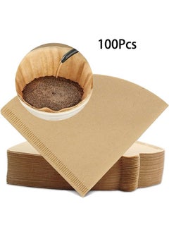 Generic 100Pcs Coffee Filter Cone Coffee Filters Size 01 Cups Unbleached Natural Brown V01 Disposable Coffee Filter Paper Compatible with Conical Shaped Pour Over Coffee Dripper and Drip Coffee Maker Brown  - Image 1