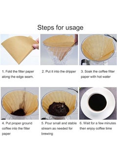 Generic 100Pcs Coffee Filter Cone Coffee Filters Size 01 Cups Unbleached Natural Brown V01 Disposable Coffee Filter Paper Compatible with Conical Shaped Pour Over Coffee Dripper and Drip Coffee Maker Brown  - Image 3