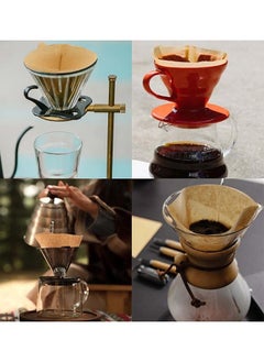 Generic 100Pcs Coffee Filter Cone Coffee Filters Size 01 Cups Unbleached Natural Brown V01 Disposable Coffee Filter Paper Compatible with Conical Shaped Pour Over Coffee Dripper and Drip Coffee Maker Brown  - Image 4