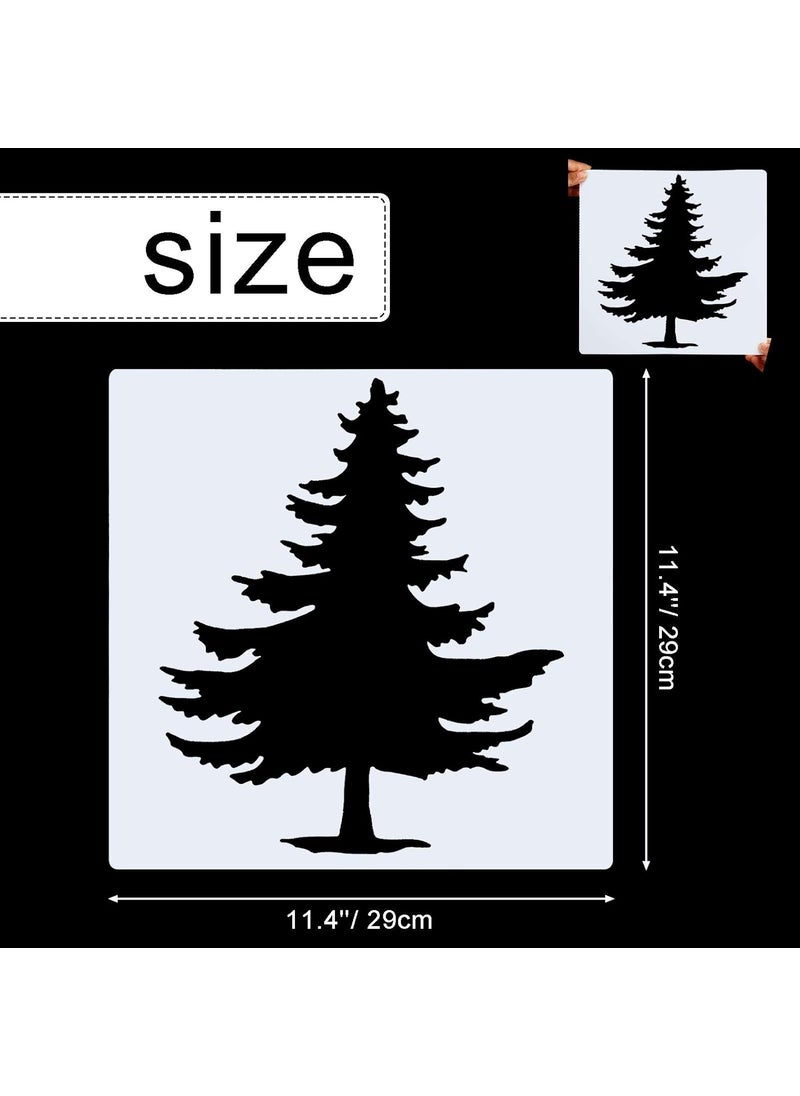Outus - 8 Pieces Pine Tree Stencils Art Painting Templates Stencils for Painting on Wood Winter Holiday DIY Wall Floor Decor Supplies - Image 1