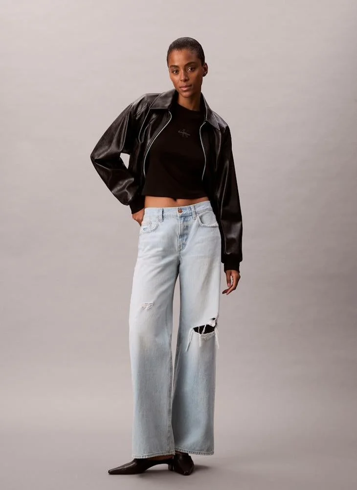 Calvin Klein Jeans Graphic Cropped Crew Neck T-Shirt