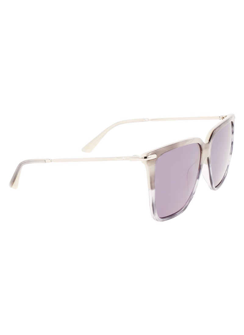 CALVIN KLEIN Full Rim Acetate Modified Rectangle Calvin Klein Sun Ck22531S 5713 (023) Striped Grey  - Image 2