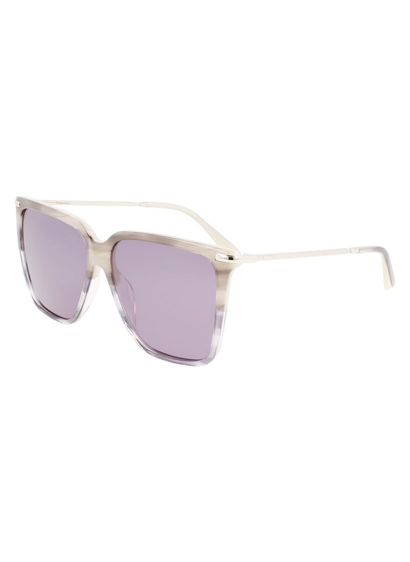 CALVIN KLEIN Full Rim Acetate Modified Rectangle Calvin Klein Sun Ck22531S 5713 (023) Striped Grey  - Image 1