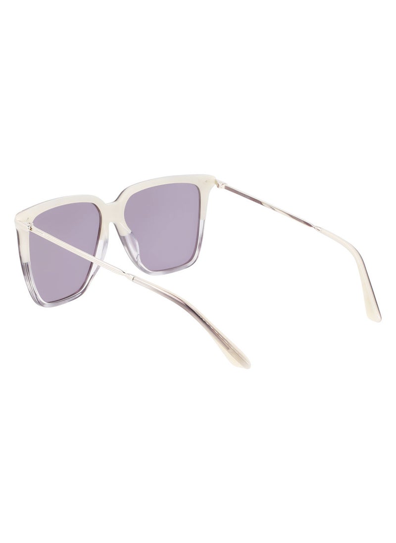 CALVIN KLEIN Full Rim Acetate Modified Rectangle Calvin Klein Sun Ck22531S 5713 (023) Striped Grey  - Image 3