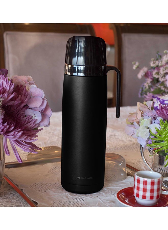 Termolar - Termolar Stainless Steel R-Eolution Black Vacuum Insulated Bottle , Portable Bottle , Indoor And Outdoor Use , Easy To Clean 1 Ltr, Tr57812 - Image 1