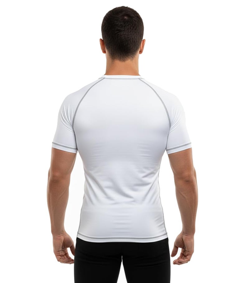 AKIBA Half Sleeve Compression Skins for MMA, BJJ, Gym, Running, Cycling (38, White) - Image 2