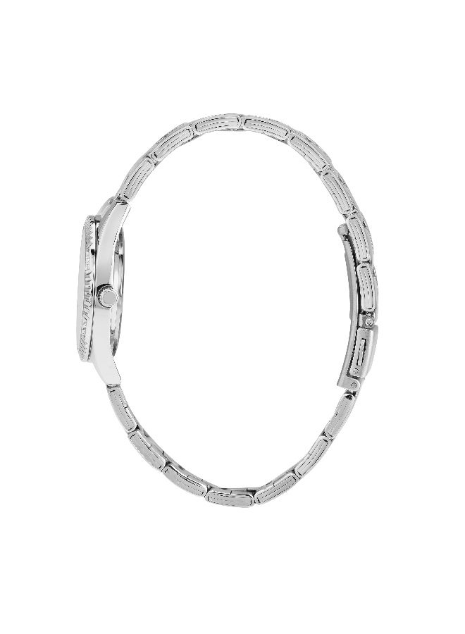 B&G Women's White Round Analog Dial with Silver Stainless Steel Band Watch - 31mm - R3853241530 - Image 3